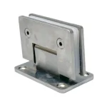Bisagra para vidrio a 90° central satinada de acero inoxidable – AISI 304