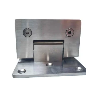 Bisagra para vidrio a 90° desplazado satinado Inox AISI 304