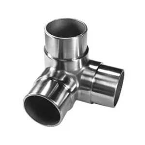 Codo a esquinado de 3 salidas a 90° de acero inoxidable - AISI 304