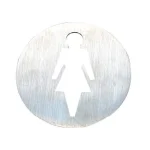 Rótulo circular mujer de acero inoxidable – AISI 304